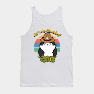 Funny fat cat Wants to go Camping Tank Top